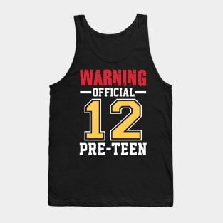 Warning Official 12 Pre-teen Tank Top